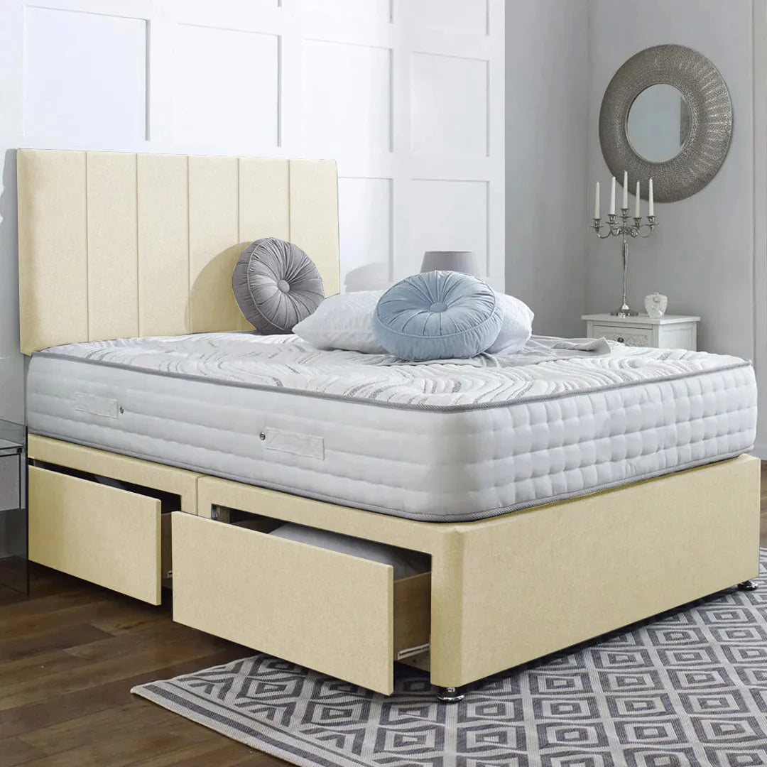 Divan Bed with Mattress with optional Storage – Headboard