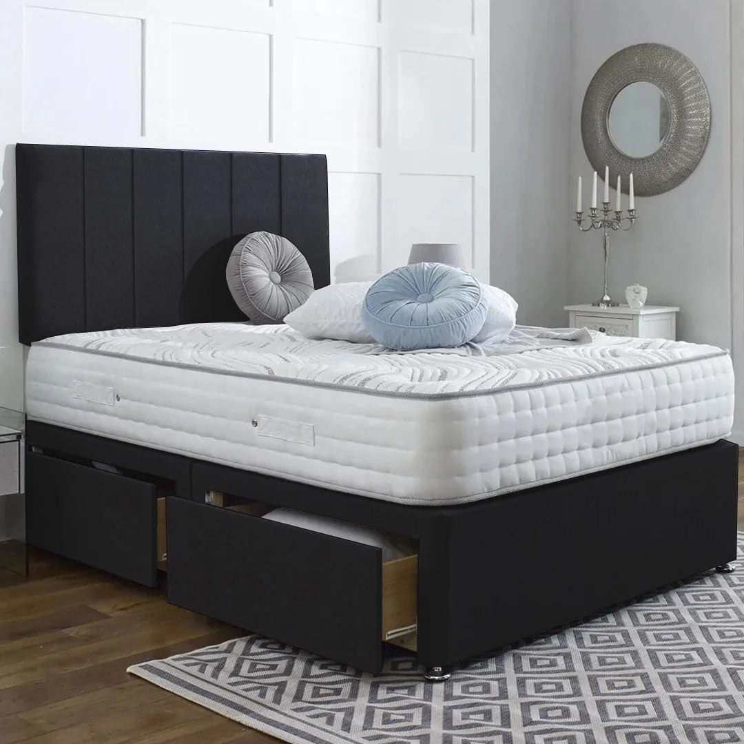 Divan Bed with Mattress with optional Storage – Headboard