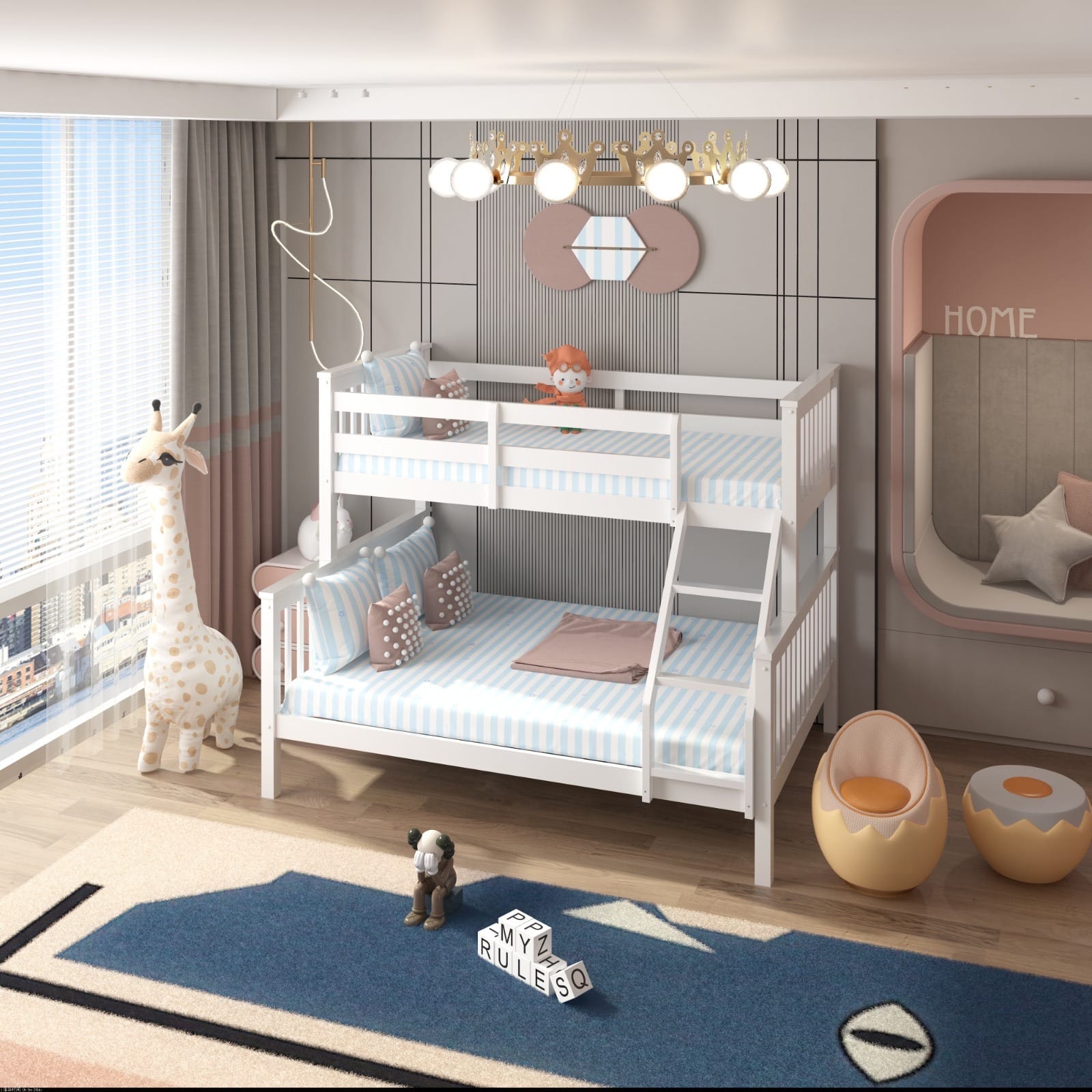 TRIO WOODEN BUNK BED