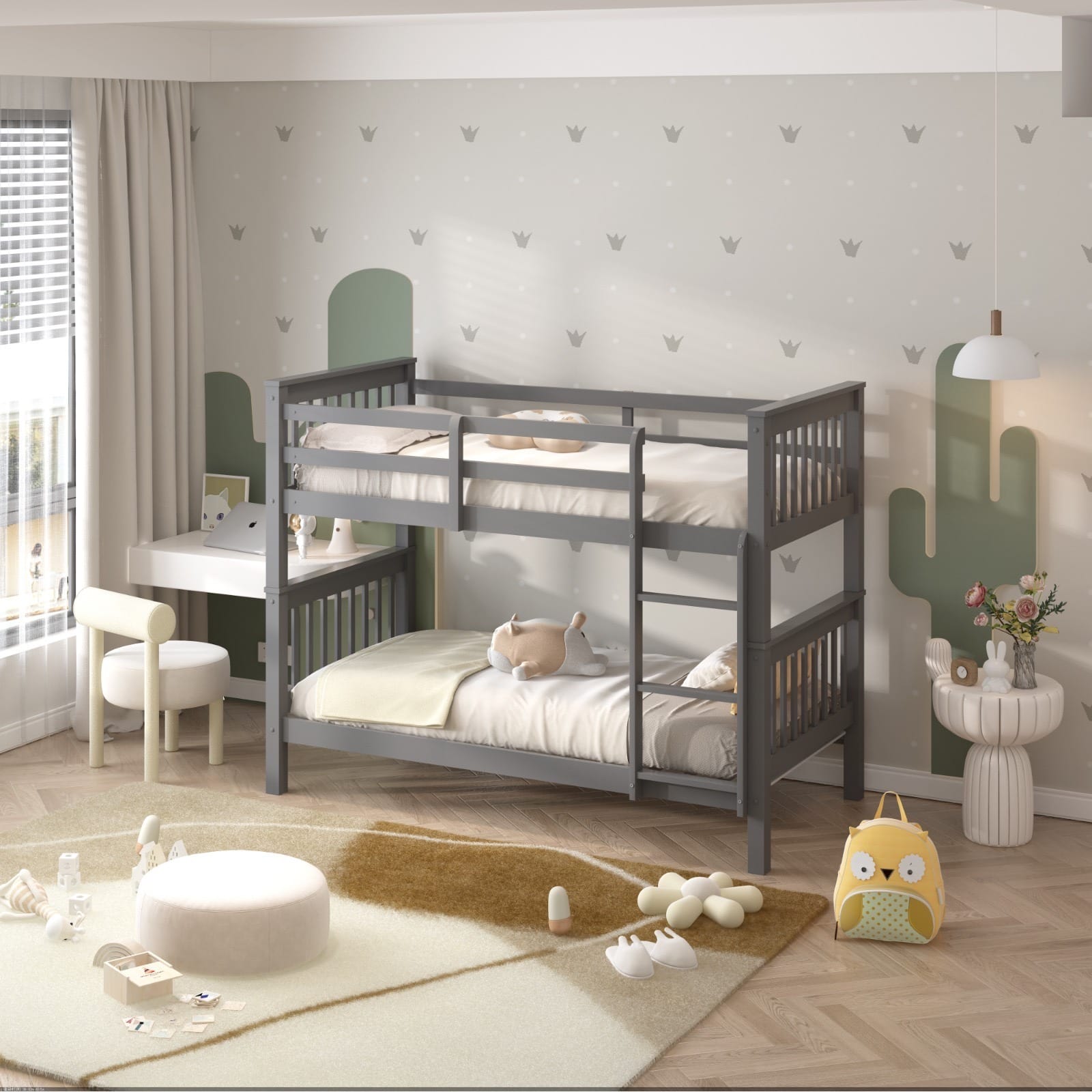 SINGLE WOODEN BUNK BED