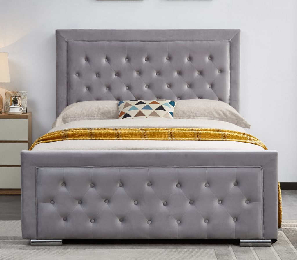Plush Velvet Heaven Ottoman Storage Bed