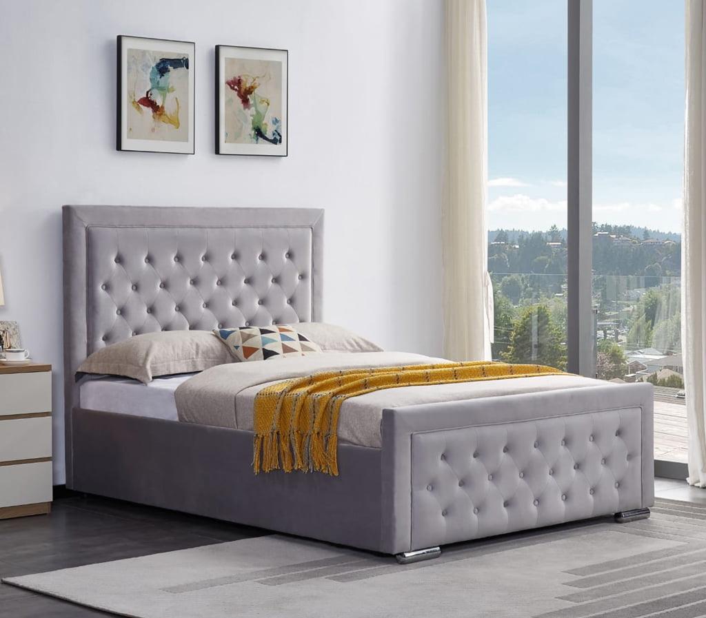 Plush Velvet Heaven Ottoman Storage Bed