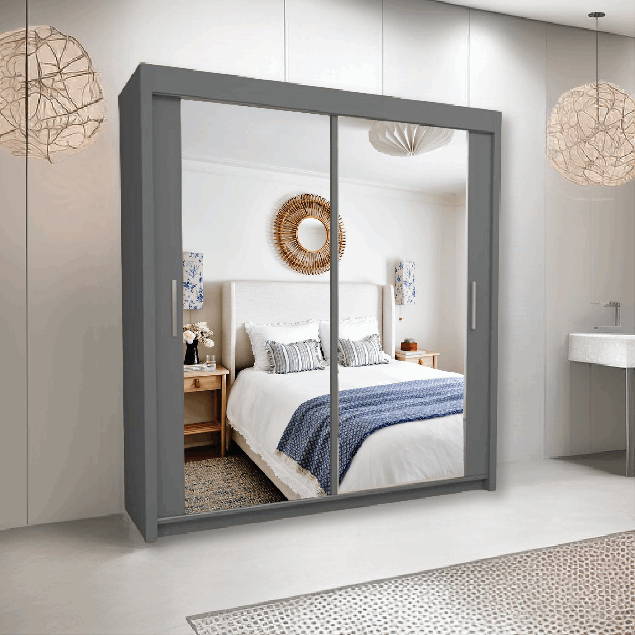 MILAN WARDROBE 100CM/120CM/150CM/180CM/203CM