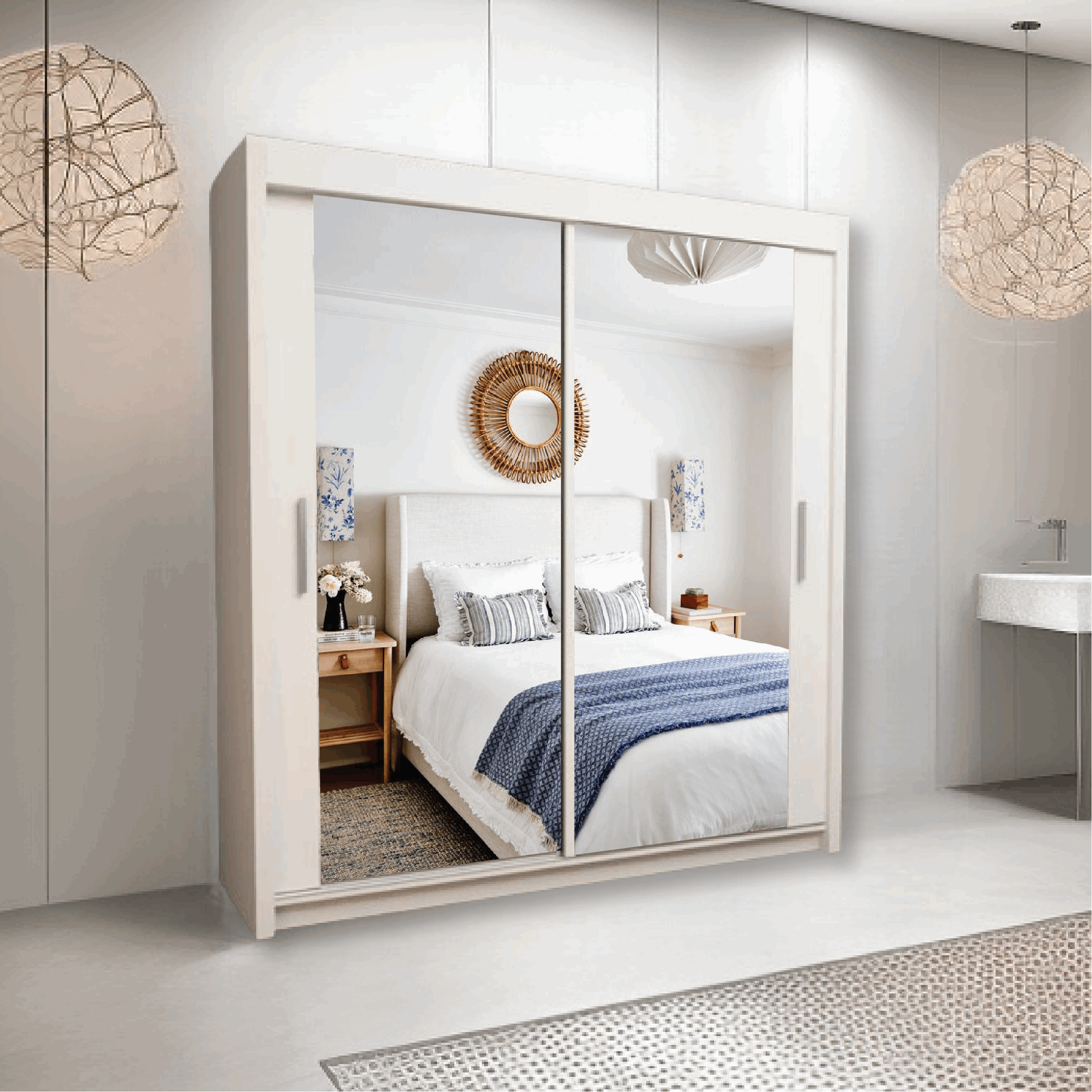 MILAN WARDROBE 100CM/120CM/150CM/180CM/203CM