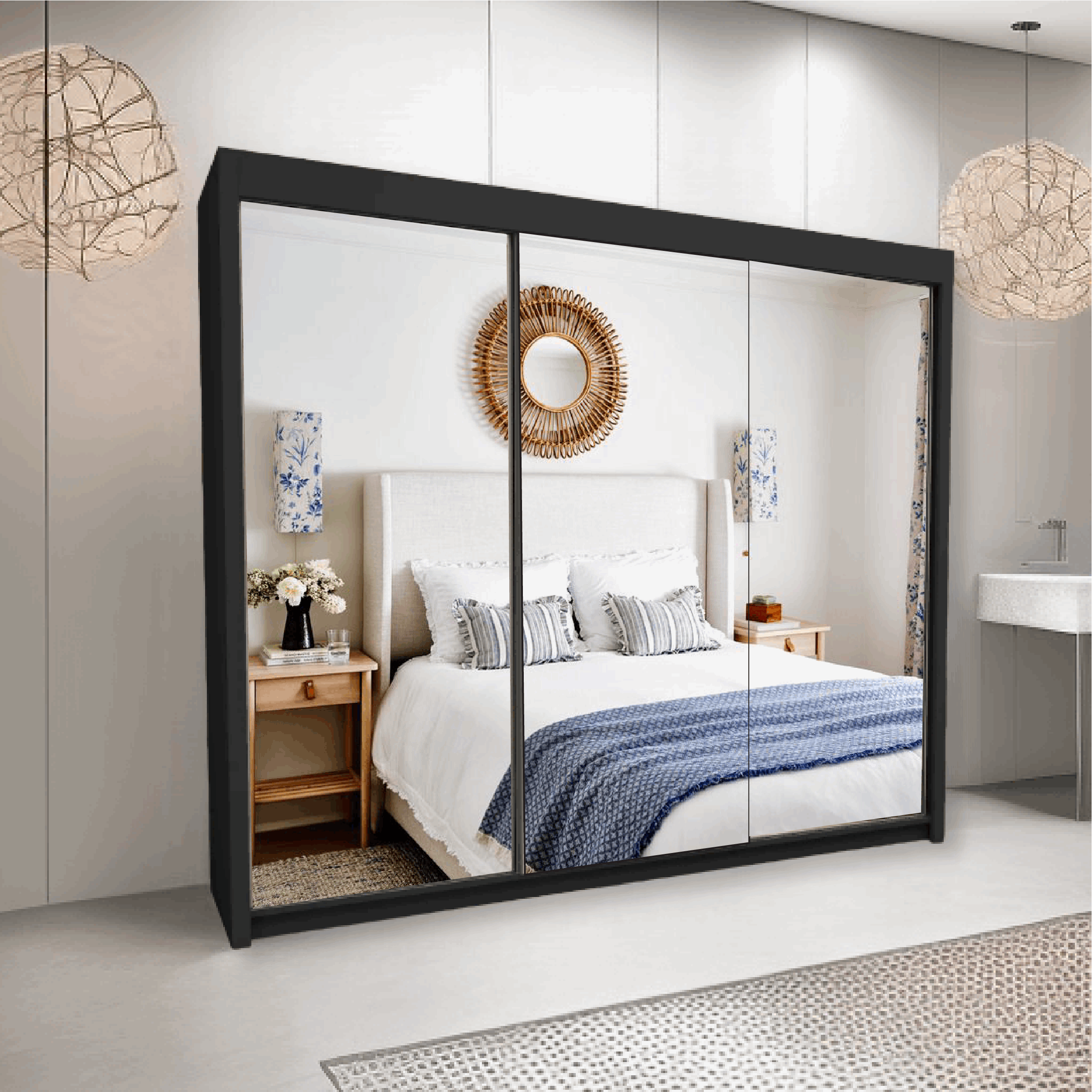 MILAN WARDROBE 100CM/120CM/150CM/180CM/203CM