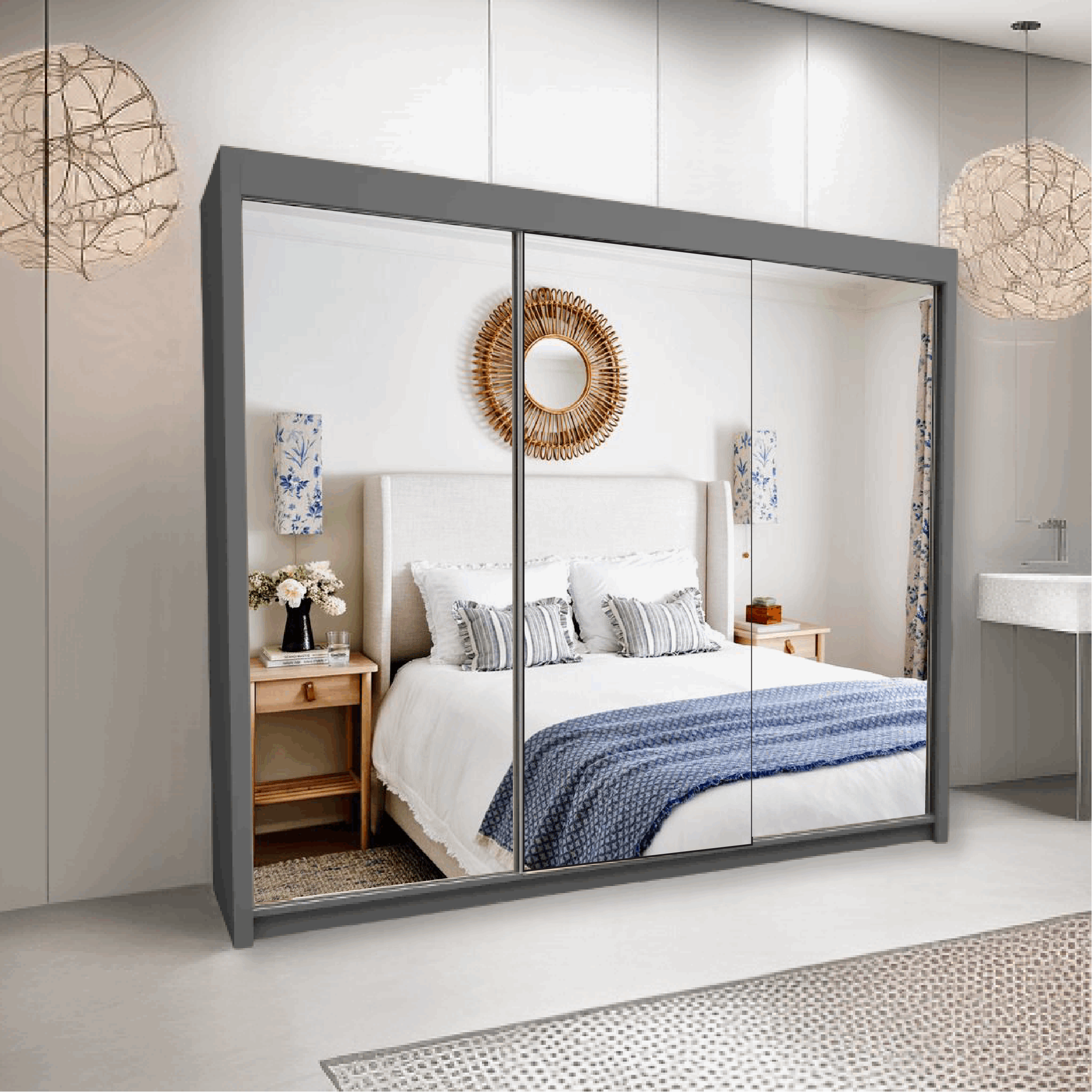MILAN WARDROBE 100CM/120CM/150CM/180CM/203CM