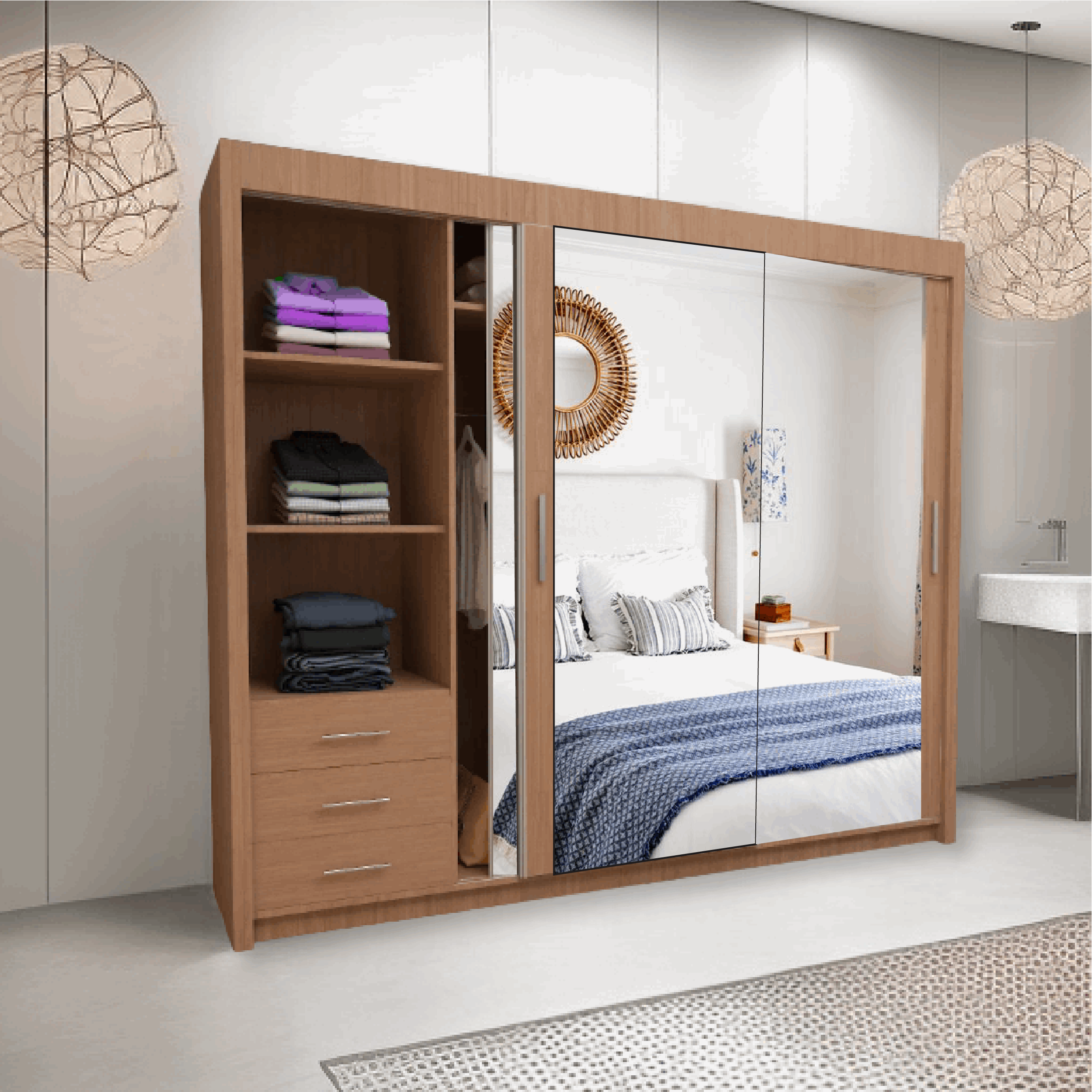 MILAN WARDROBE 100CM/120CM/150CM/180CM/203CM