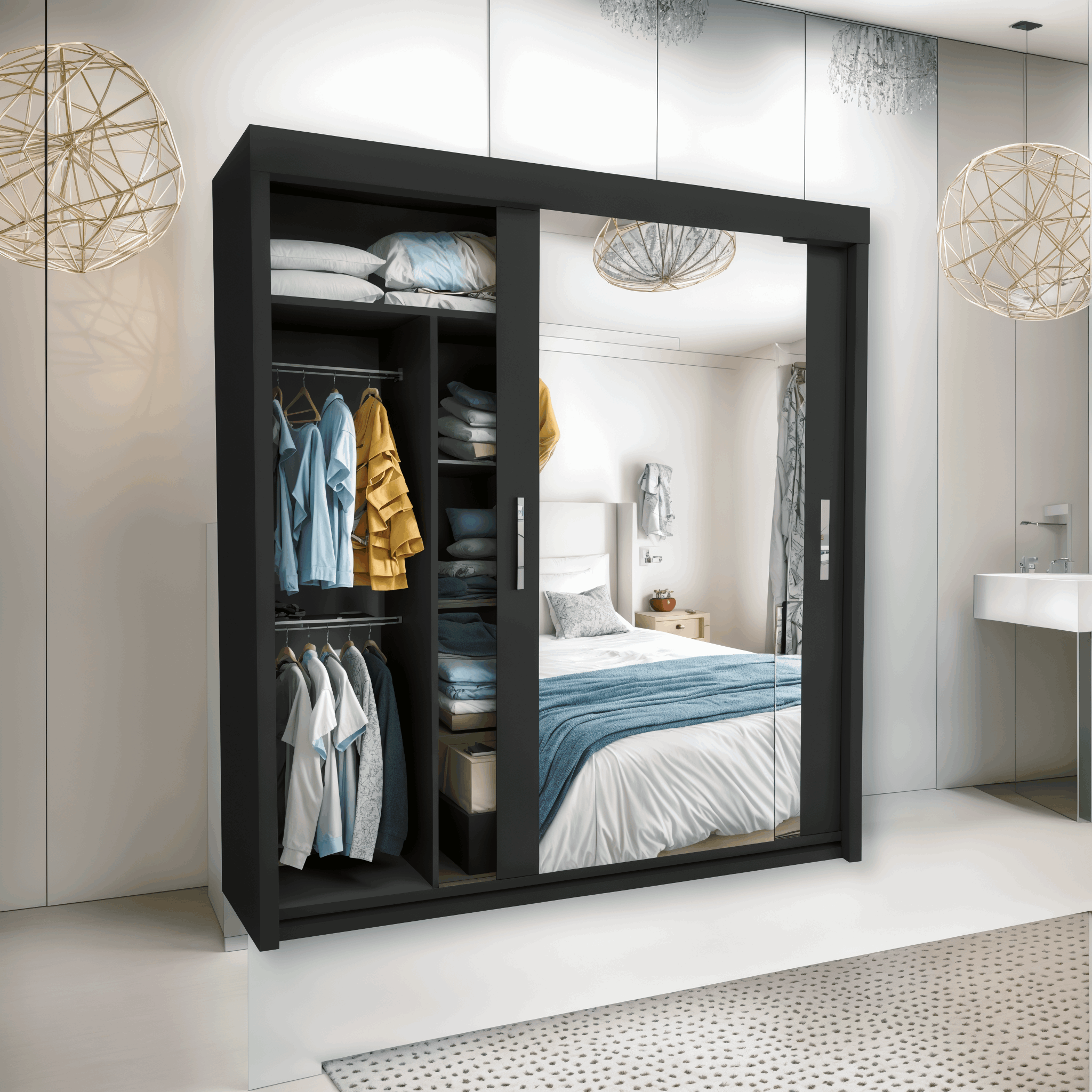MILAN WARDROBE 100CM/120CM/150CM/180CM/203CM