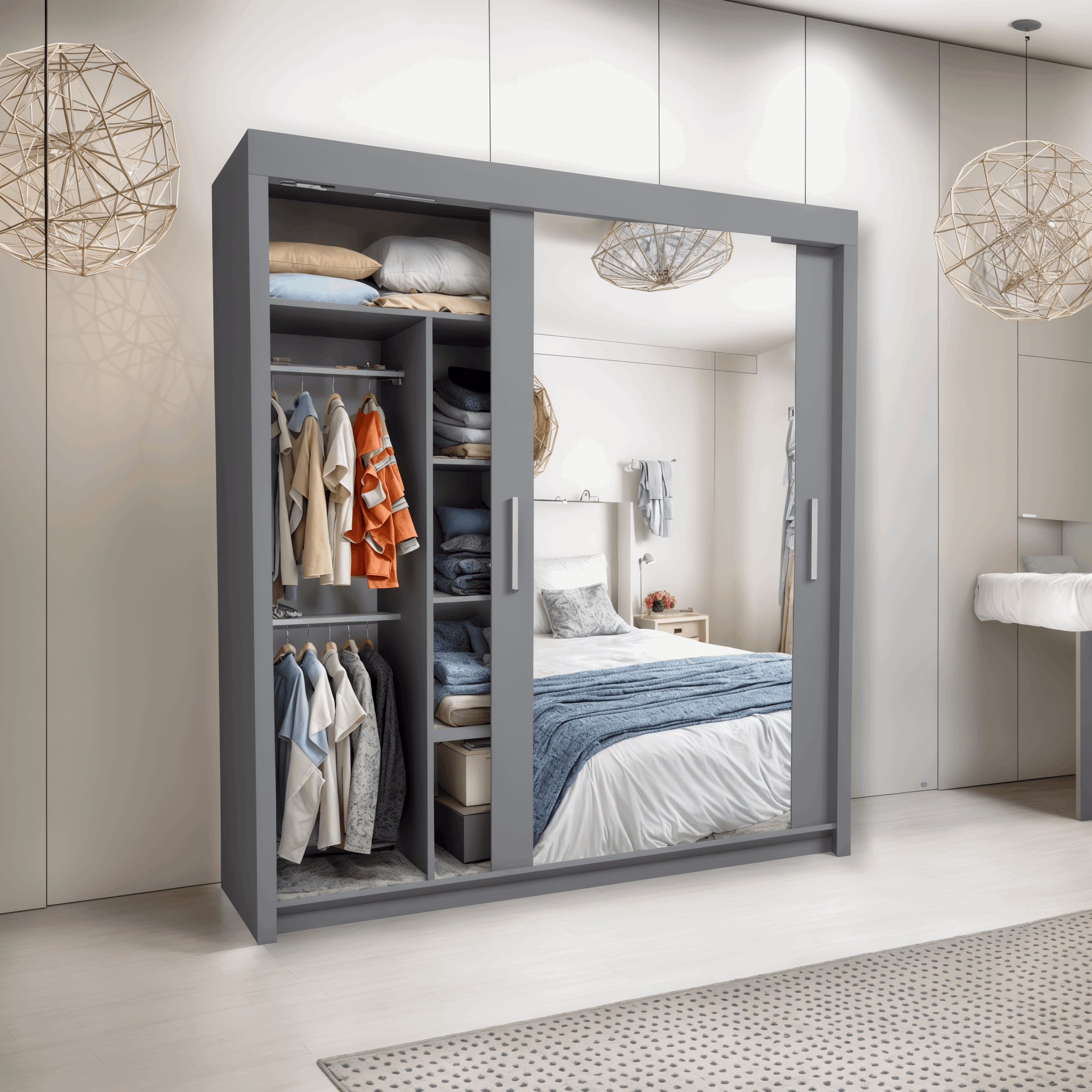 MILAN WARDROBE 100CM/120CM/150CM/180CM/203CM