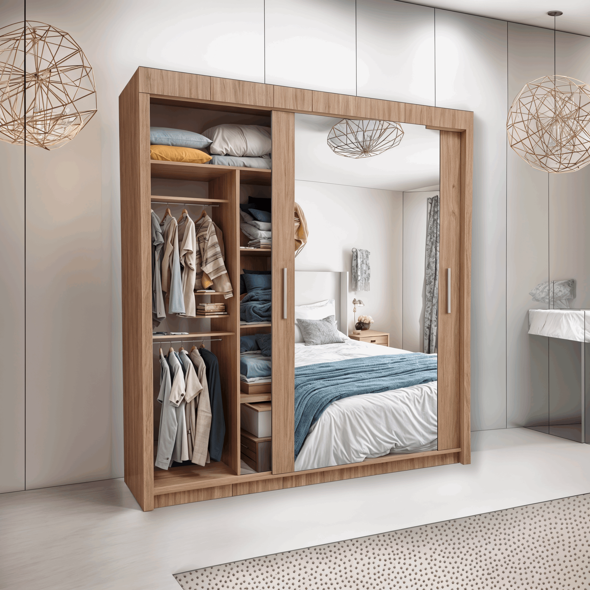 MILAN WARDROBE 100CM/120CM/150CM/180CM/203CM
