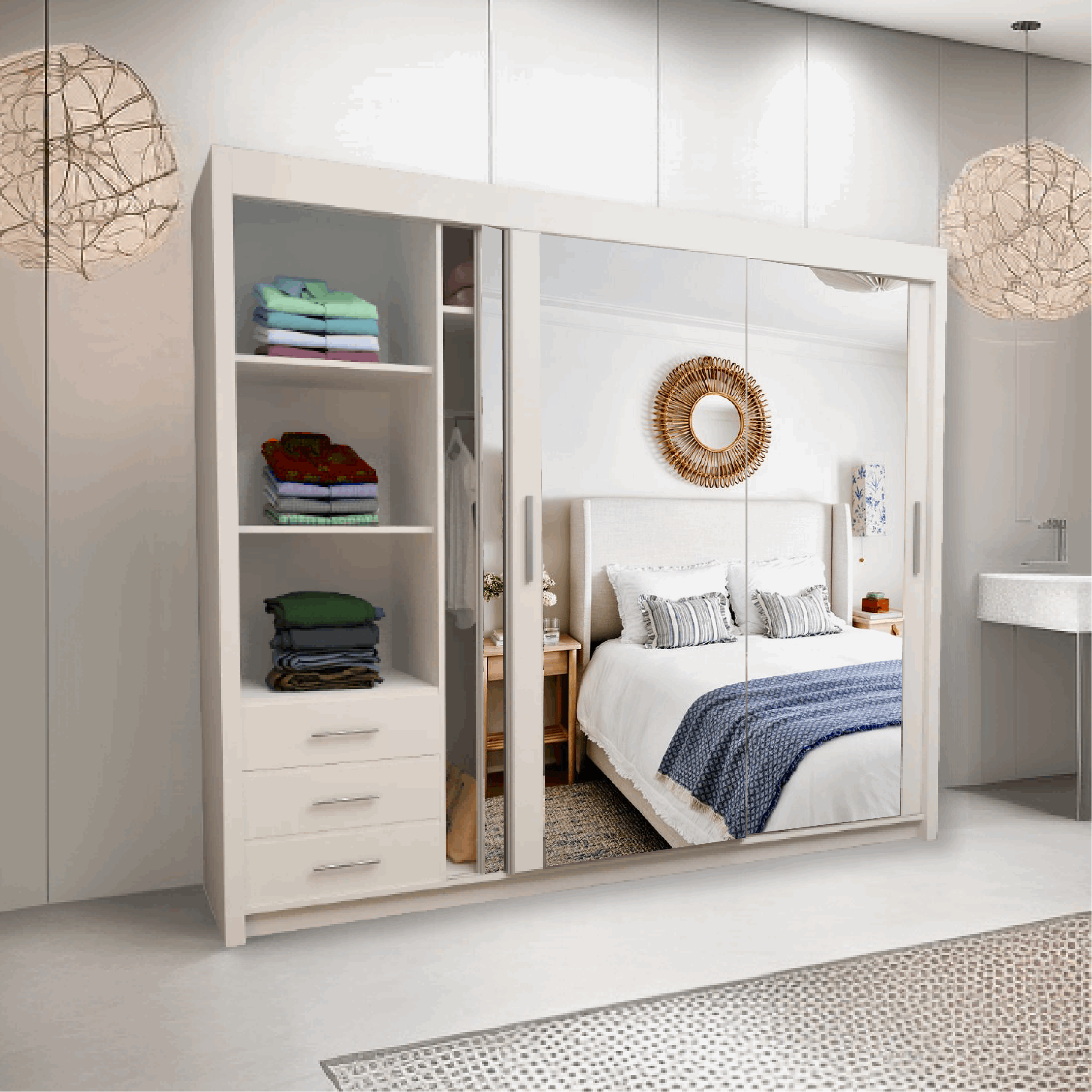 MILAN WARDROBE 100CM/120CM/150CM/180CM/203CM
