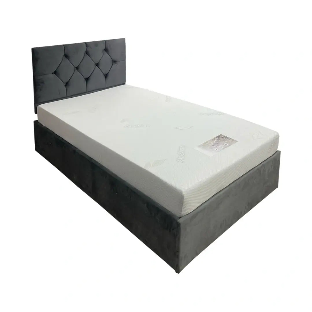 Platinum Single Platform Slatted Bed Base with Optional Mattress, Headboard and Storage