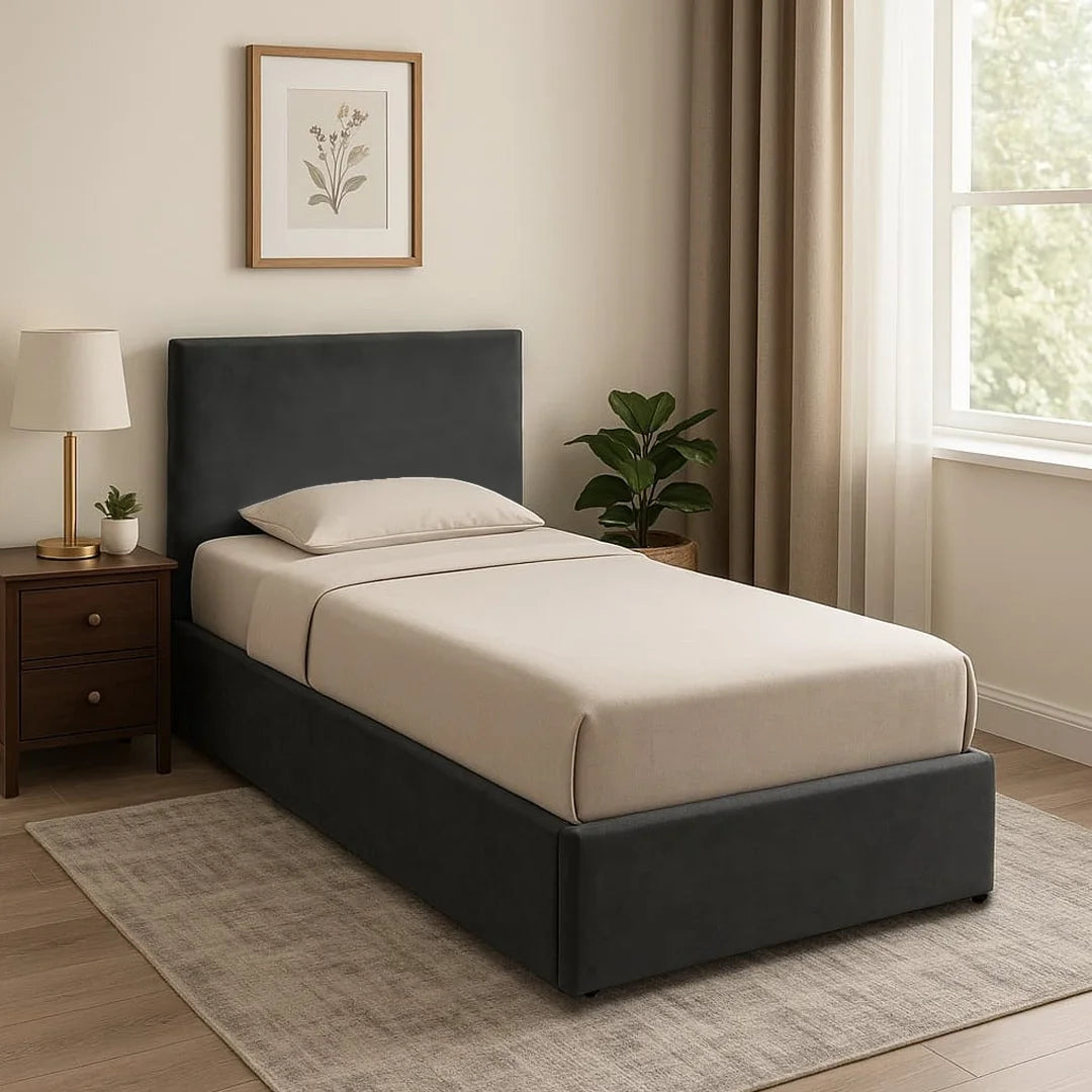 Platinum Single Platform Slatted Bed Base with Optional Mattress, Headboard and Storage