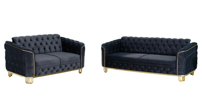 ALMERA Black Velvet with Gold Detailing
