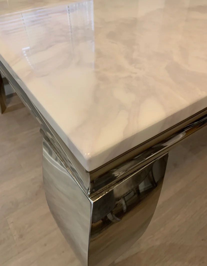White Louis Chrome Coffee Table